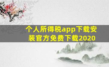 个人所得税app下载安装官方免费下载2020