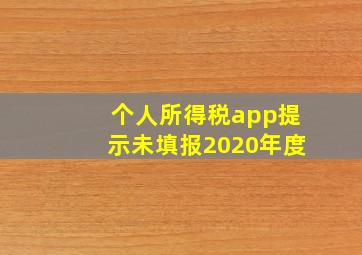 个人所得税app提示未填报2020年度