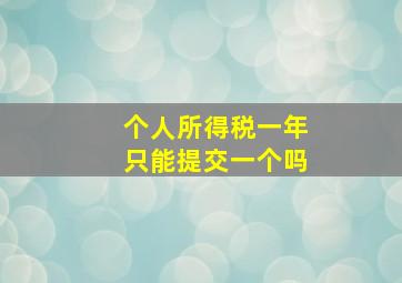 个人所得税一年只能提交一个吗