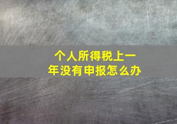 个人所得税上一年没有申报怎么办