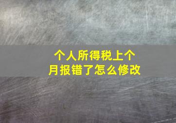 个人所得税上个月报错了怎么修改