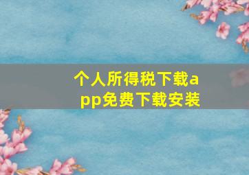 个人所得税下载app免费下载安装