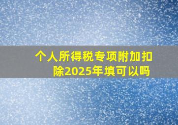 个人所得税专项附加扣除2025年填可以吗