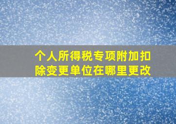 个人所得税专项附加扣除变更单位在哪里更改