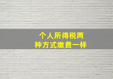 个人所得税两种方式缴费一样