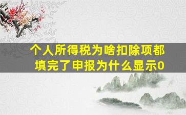 个人所得税为啥扣除项都填完了申报为什么显示0