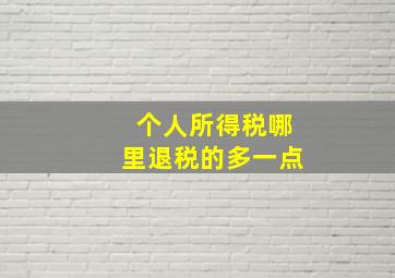 个人所得税哪里退税的多一点