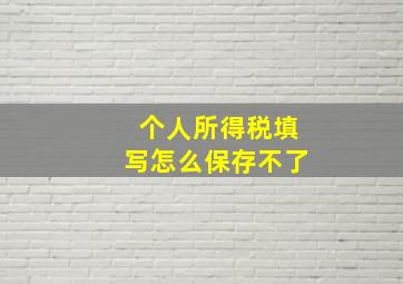 个人所得税填写怎么保存不了