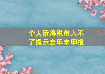 个人所得税带入不了提示去年未申报