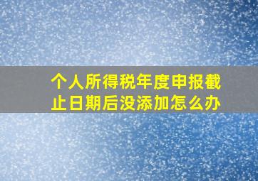 个人所得税年度申报截止日期后没添加怎么办