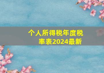 个人所得税年度税率表2024最新