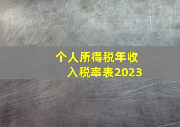 个人所得税年收入税率表2023