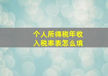 个人所得税年收入税率表怎么填