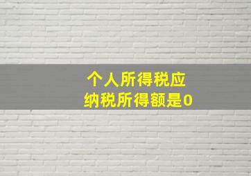 个人所得税应纳税所得额是0