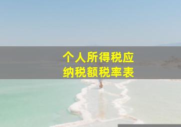 个人所得税应纳税额税率表