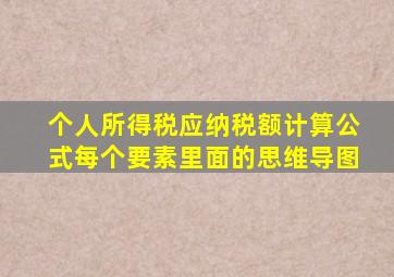 个人所得税应纳税额计算公式每个要素里面的思维导图