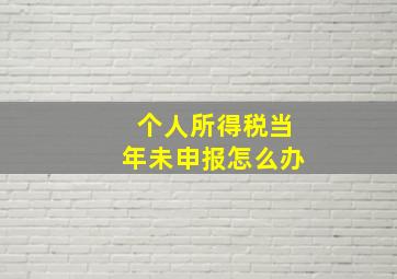 个人所得税当年未申报怎么办