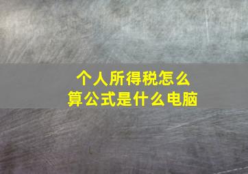 个人所得税怎么算公式是什么电脑