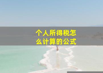 个人所得税怎么计算的公式