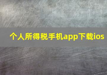 个人所得税手机app下载ios