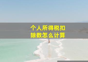 个人所得税扣除数怎么计算