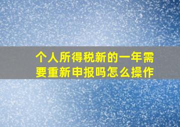 个人所得税新的一年需要重新申报吗怎么操作