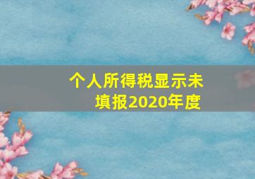 个人所得税显示未填报2020年度