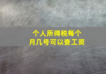 个人所得税每个月几号可以查工资