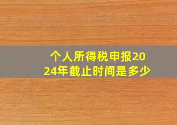 个人所得税申报2024年截止时间是多少