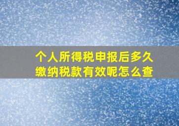 个人所得税申报后多久缴纳税款有效呢怎么查