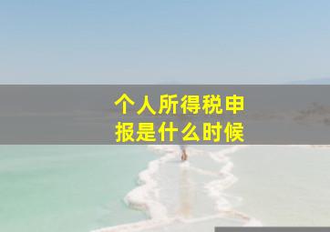 个人所得税申报是什么时候