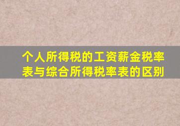 个人所得税的工资薪金税率表与综合所得税率表的区别