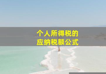 个人所得税的应纳税额公式