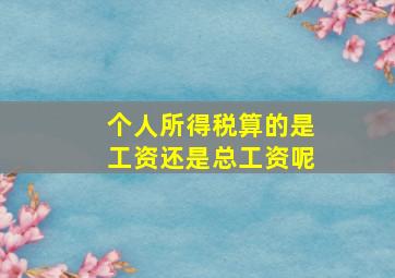 个人所得税算的是工资还是总工资呢