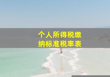 个人所得税缴纳标准税率表