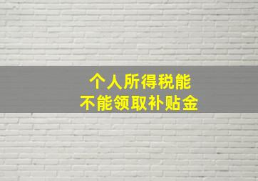 个人所得税能不能领取补贴金