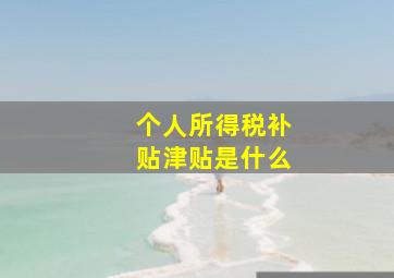 个人所得税补贴津贴是什么