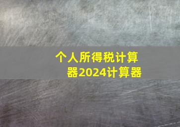 个人所得税计算器2024计算器