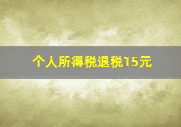 个人所得税退税15元