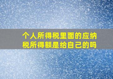 个人所得税里面的应纳税所得额是给自己的吗