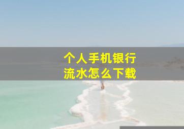 个人手机银行流水怎么下载