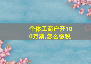 个体工商户开100万票,怎么缴税