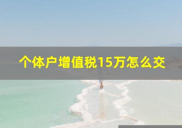 个体户增值税15万怎么交