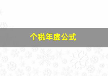 个税年度公式