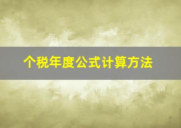 个税年度公式计算方法