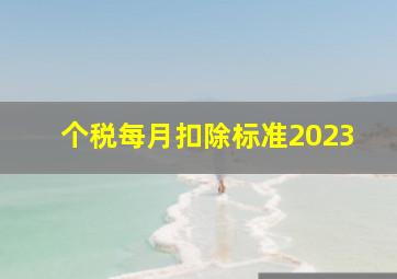 个税每月扣除标准2023