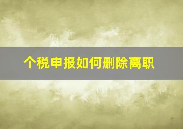 个税申报如何删除离职