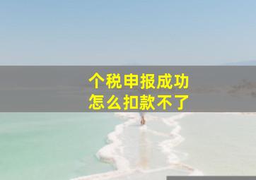 个税申报成功怎么扣款不了