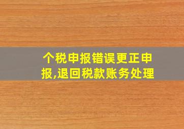 个税申报错误更正申报,退回税款账务处理