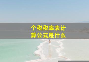 个税税率表计算公式是什么